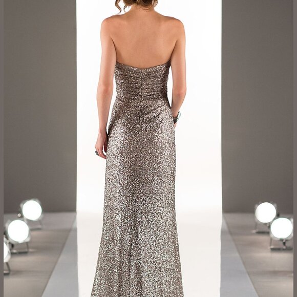 NWT Sequined Platinum sz 16 Gown - Picture 3 of 11